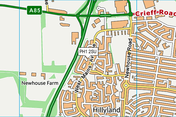 PH1 2SU map - OS VectorMap District (Ordnance Survey)