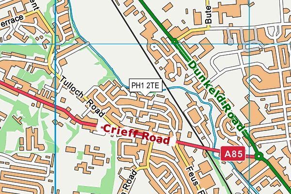 PH1 2TE map - OS VectorMap District (Ordnance Survey)