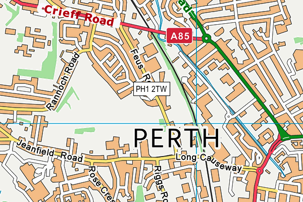 PH1 2TW map - OS VectorMap District (Ordnance Survey)