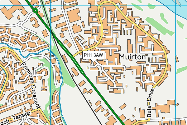 PH1 3AW map - OS VectorMap District (Ordnance Survey)