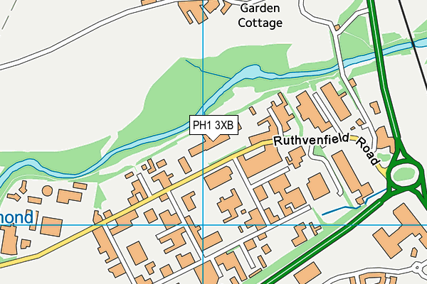 PH1 3XB map - OS VectorMap District (Ordnance Survey)