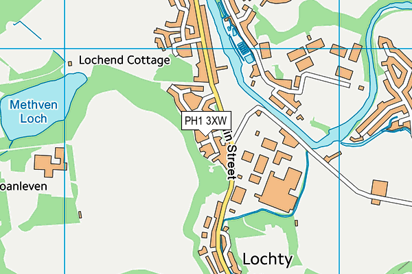 PH1 3XW map - OS VectorMap District (Ordnance Survey)