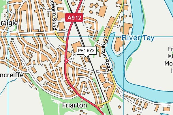 PH1 5YX map - OS VectorMap District (Ordnance Survey)