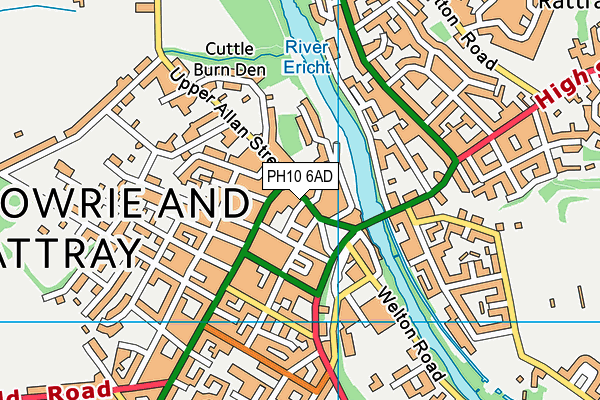 PH10 6AD map - OS VectorMap District (Ordnance Survey)