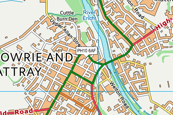 PH10 6AF map - OS VectorMap District (Ordnance Survey)