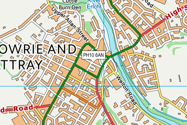 PH10 6AN map - OS VectorMap District (Ordnance Survey)