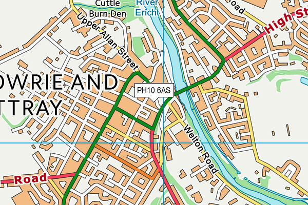 PH10 6AS map - OS VectorMap District (Ordnance Survey)