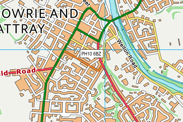 PH10 6BZ map - OS VectorMap District (Ordnance Survey)