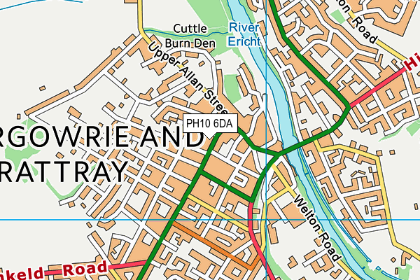 PH10 6DA map - OS VectorMap District (Ordnance Survey)