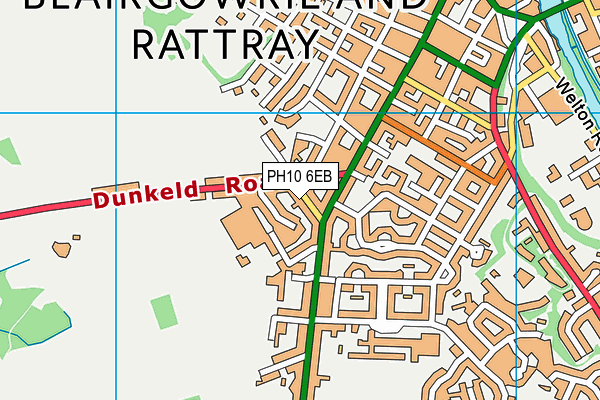 PH10 6EB map - OS VectorMap District (Ordnance Survey)