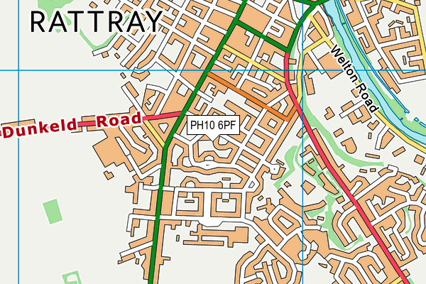 PH10 6PF map - OS VectorMap District (Ordnance Survey)