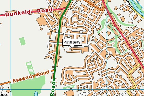 PH10 6PW map - OS VectorMap District (Ordnance Survey)