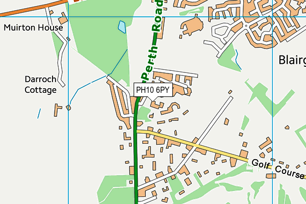 PH10 6PY map - OS VectorMap District (Ordnance Survey)