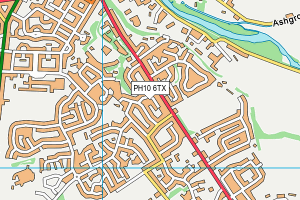 PH10 6TX map - OS VectorMap District (Ordnance Survey)