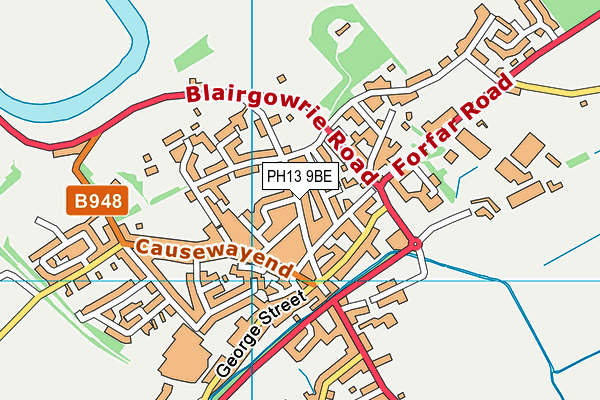 PH13 9BE map - OS VectorMap District (Ordnance Survey)