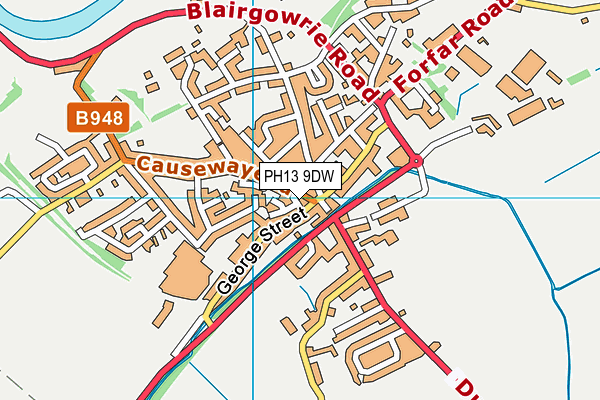 PH13 9DW map - OS VectorMap District (Ordnance Survey)