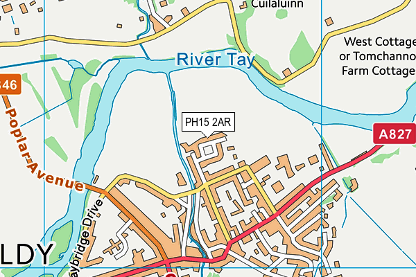 PH15 2AR map - OS VectorMap District (Ordnance Survey)