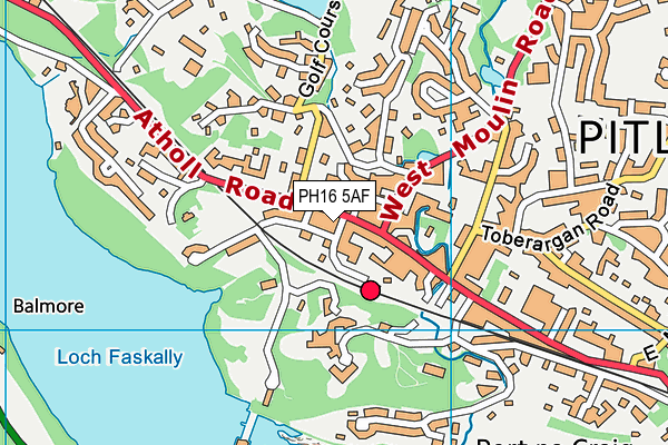 PH16 5AF map - OS VectorMap District (Ordnance Survey)