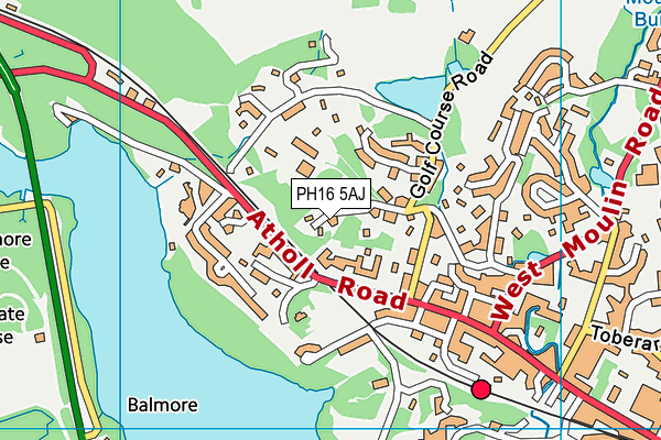 PH16 5AJ map - OS VectorMap District (Ordnance Survey)