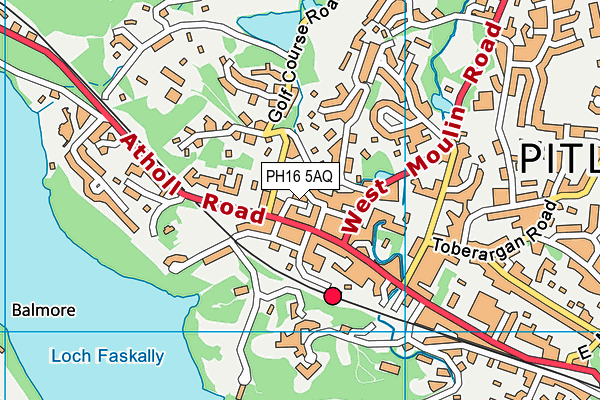 PH16 5AQ map - OS VectorMap District (Ordnance Survey)