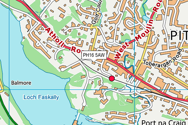 PH16 5AW map - OS VectorMap District (Ordnance Survey)