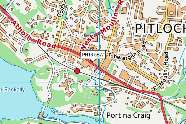 PH16 5BW map - OS VectorMap District (Ordnance Survey)