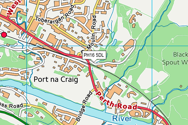 PH16 5DL map - OS VectorMap District (Ordnance Survey)