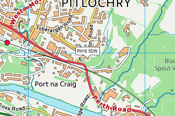 PH16 5DW map - OS VectorMap District (Ordnance Survey)