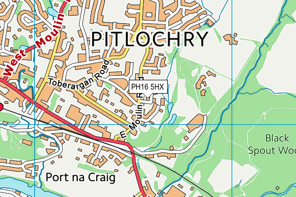 PH16 5HX map - OS VectorMap District (Ordnance Survey)