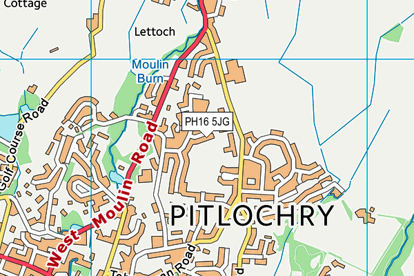 PH16 5JG map - OS VectorMap District (Ordnance Survey)