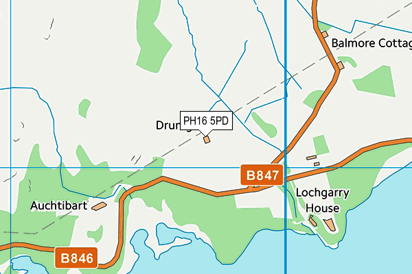 PH16 5PD map - OS VectorMap District (Ordnance Survey)