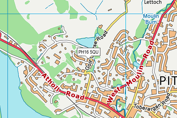 PH16 5QU map - OS VectorMap District (Ordnance Survey)