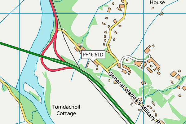 PH16 5TD map - OS VectorMap District (Ordnance Survey)