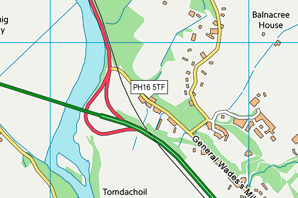 PH16 5TF map - OS VectorMap District (Ordnance Survey)