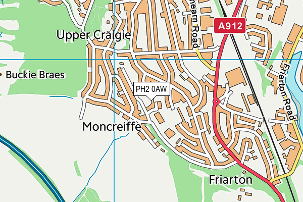 PH2 0AW map - OS VectorMap District (Ordnance Survey)