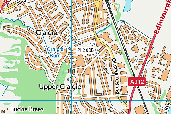 PH2 0DB map - OS VectorMap District (Ordnance Survey)