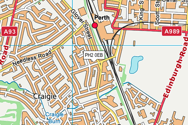 PH2 0EB map - OS VectorMap District (Ordnance Survey)