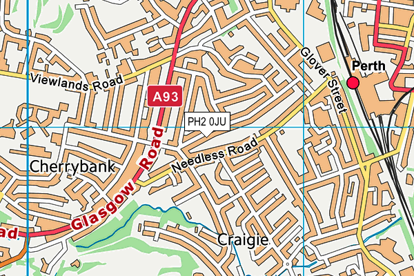 PH2 0JU map - OS VectorMap District (Ordnance Survey)