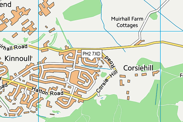 PH2 7XD map - OS VectorMap District (Ordnance Survey)