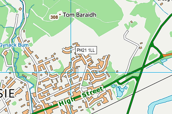 PH21 1LL map - OS VectorMap District (Ordnance Survey)