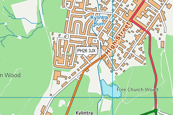 PH26 3JX map - OS VectorMap District (Ordnance Survey)