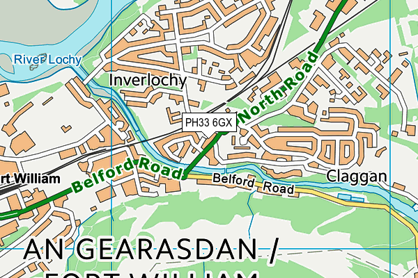 PH33 6GX map - OS VectorMap District (Ordnance Survey)