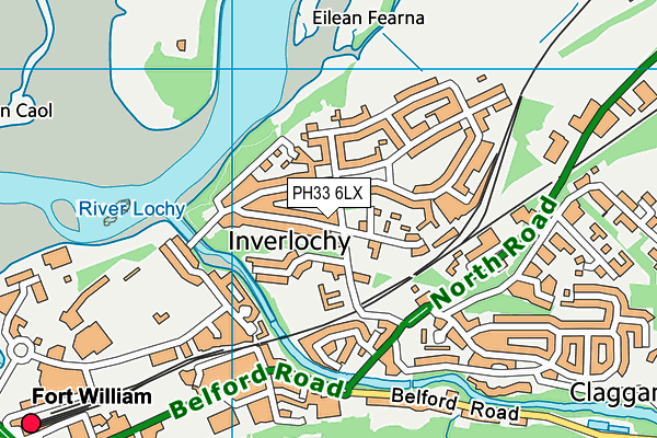 PH33 6LX map - OS VectorMap District (Ordnance Survey)