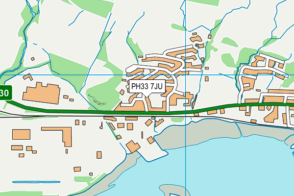 PH33 7JU map - OS VectorMap District (Ordnance Survey)