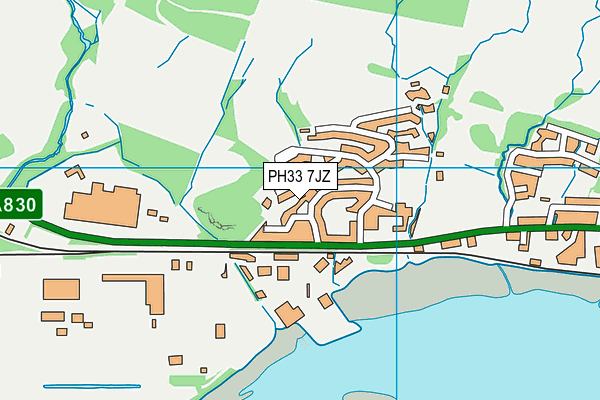 PH33 7JZ map - OS VectorMap District (Ordnance Survey)