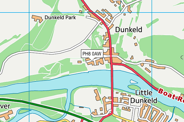 PH8 0AW map - OS VectorMap District (Ordnance Survey)