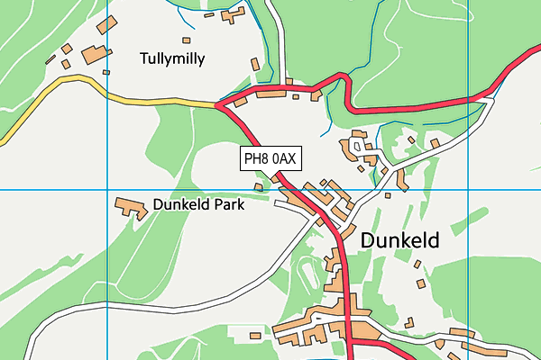 PH8 0AX map - OS VectorMap District (Ordnance Survey)