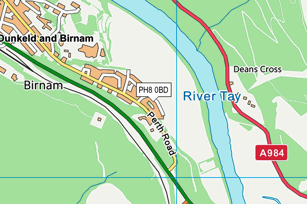 PH8 0BD map - OS VectorMap District (Ordnance Survey)