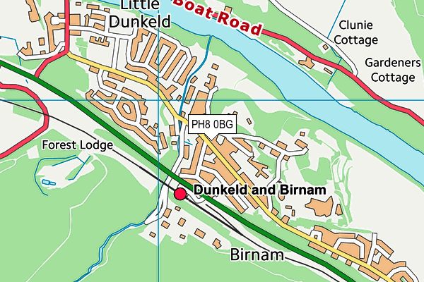 PH8 0BG map - OS VectorMap District (Ordnance Survey)