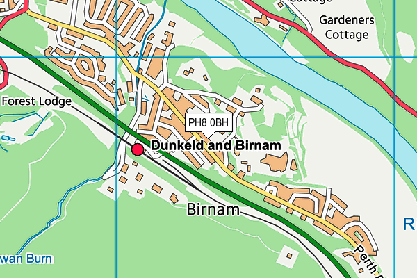 PH8 0BH map - OS VectorMap District (Ordnance Survey)